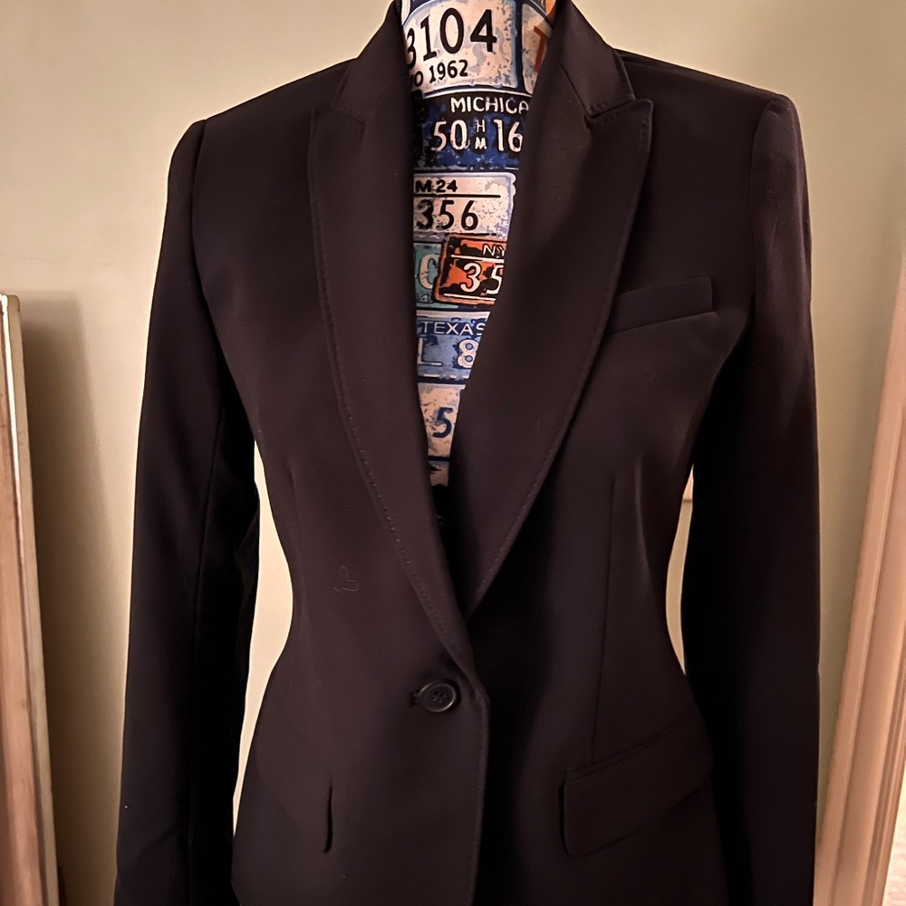 Anne Klein Black One Button Blazer Jacket NWT